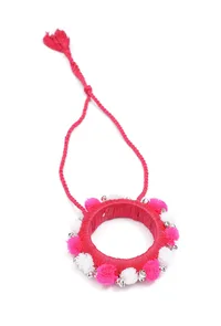 Ferry Pink Pom Pom Handcrafted Necklace image 2