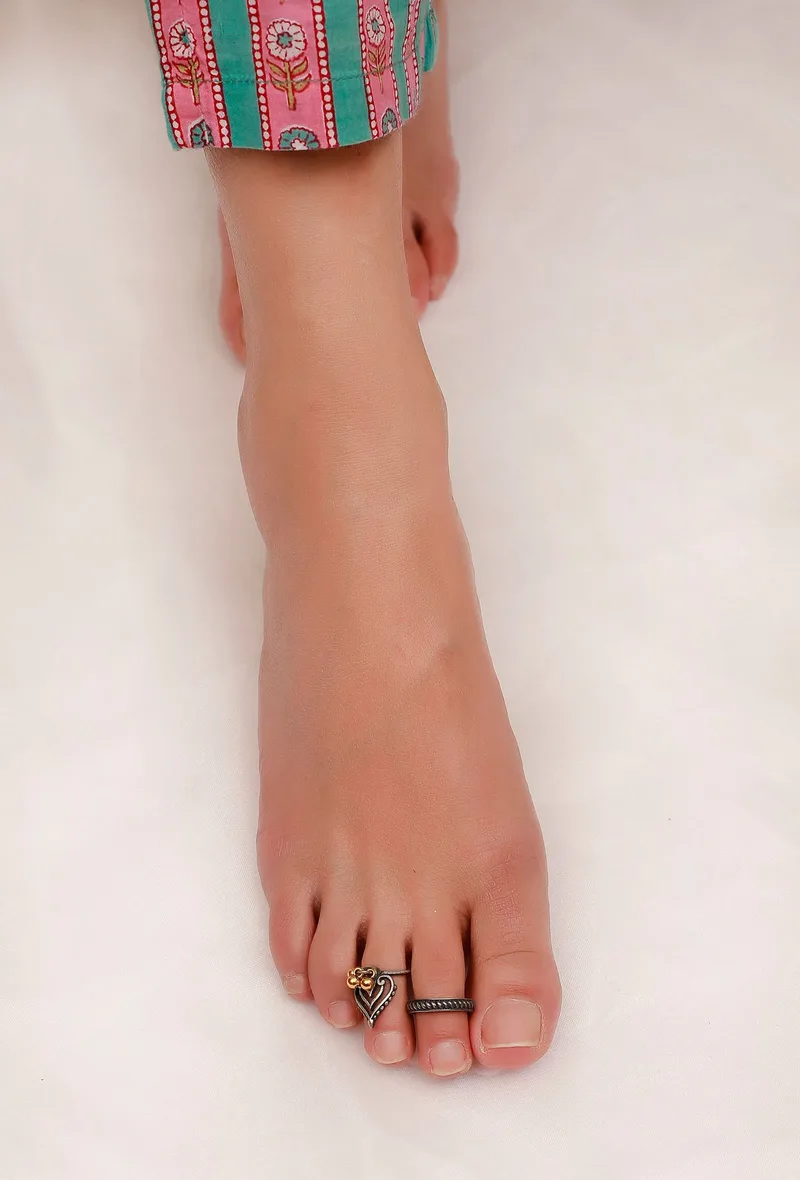 Set of 4: Swara Silver Brass Toering