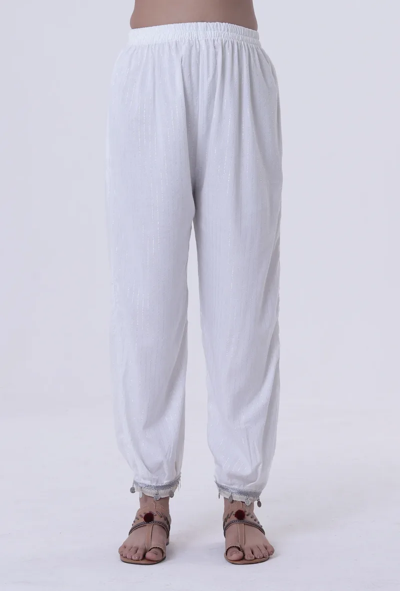 White Lurex Pant
