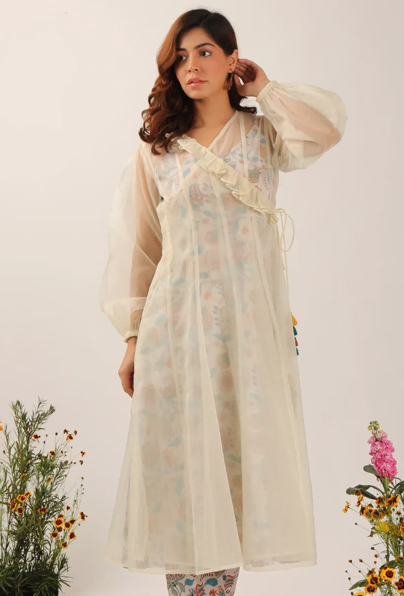 Lilybeth Organza Angrakha Kurta