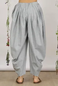 Set of 2: Orchid Pink A Line Cotton Khaadi Kurta with Powder Blue Dhoti Pants image 6