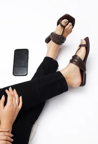 Dark Brown Cruelty Free Leather Kolhapuri image 2