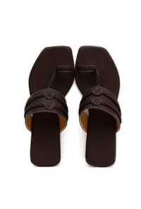 Dark Brown Cruelty Free Leather Kolhapuri image 3