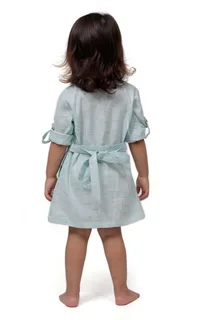 Blue Melange Tunic Dress with Waist Belt image 5