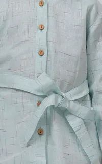 Blue Melange Tunic Dress with Waist Belt image 6