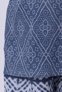 Blue & White Block Printed Cotton Kurta image 6