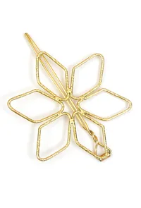 Flora Frame Gold Brass Juda pin image 2