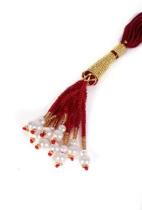 Svarnika Temple Heritage Kemp Necklace Set with Pearls image 3