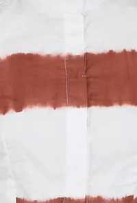 Brown-White Cotton Tie Dye Blouse image 3