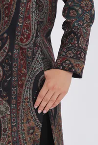 Shahnooor black Kani Jamavar Long Coat Outer Jacket image 6