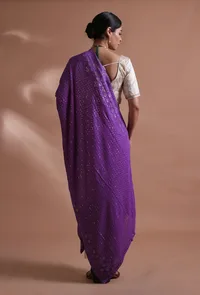 Purple Color Cotton Georgette Embroidered Dupatta image 4