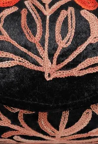 Black Tilla Embroidery Velvet Clutch image 6