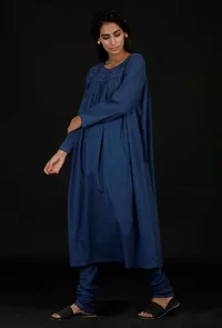 Azure Blue Cotton Kurta image 4