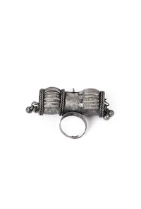 Silver Look Like Designer Lightweight Adjustable Pettel Drum Shaped Size Partywear Ring image 2