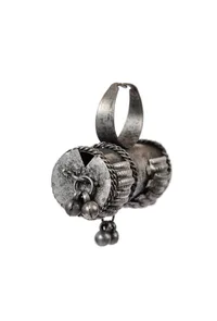 Silver Look Like Designer Lightweight Adjustable Pettel Drum Shaped Size Partywear Ring image 3