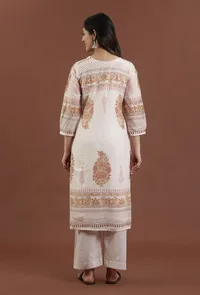 Set of 2: Printed Cotton Kurta with Pant image 5