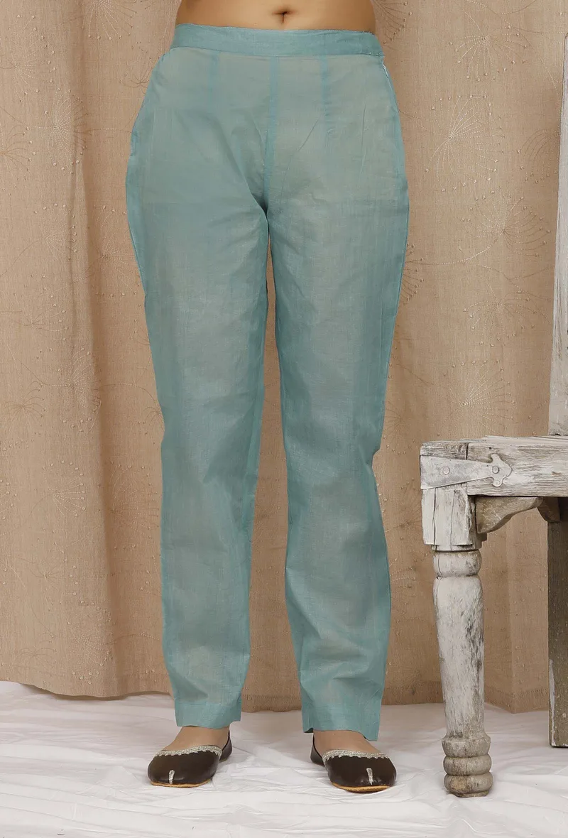 Green Sheer Organdy Pallazos