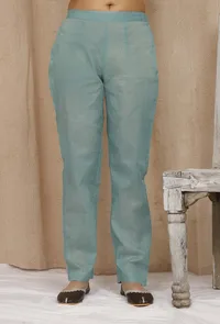 Green Sheer Organdy Pallazos image 1