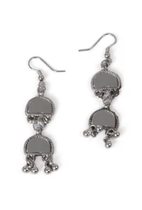 Banjara Style Three Layer Mirror Work Silver Oxidised Choker Necklace image 3