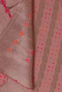 Peach Color Cotton Silk Georgette Embroidered Dupatta image 6