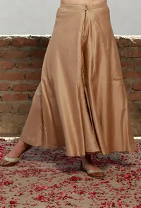 Solid Beige Flared Palazzo Pants image 2