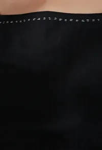 Black Cotton Crop Top With Embroidery Detailing image 5