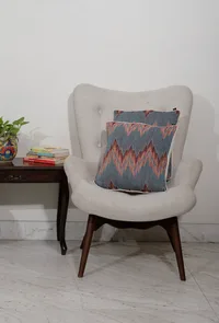 Set of 2: Azzure Steal Blue Handcrafted Jacquard Cushion Covers image 1