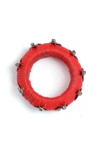 Peach Thread Wooden Bangles image 3