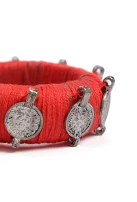 Peach Thread Wooden Bangles image 4