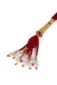 Trishika Temple Heritage Kemp Necklace Set with Pearls image 4