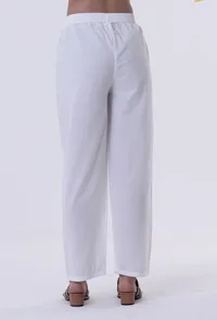 Yellow & White Cotton Block Printed Pant image 3