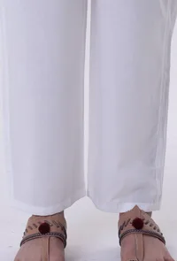 Yellow & White Cotton Block Printed Pant image 4