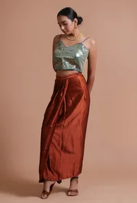 Green Color Raw Silk Sitara Work Blouse image 4