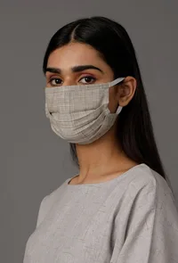 Light Blue Pure Woven Cotton Kurta image 6