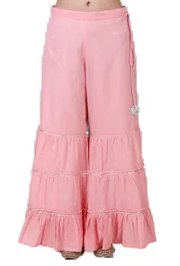 Plan Cotton Peach Shrug With Gota Lace Detailing image 1