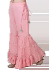 Plan Cotton Peach Shrug With Gota Lace Detailing image 2