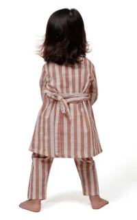 Set of 2 - Rust Stripe Tunic Dress with Pants image 2