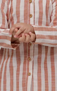 Set of 2 - Rust Stripe Tunic Dress with Pants image 3