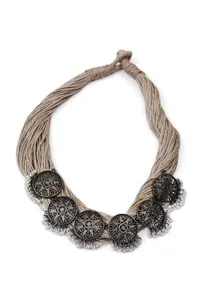 Kundan Party Wear Jute Antique Necklace image 2