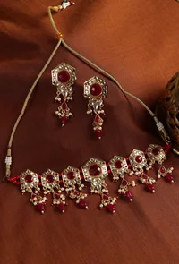 Riwaayat Hexagon Kundan Earrings image 1