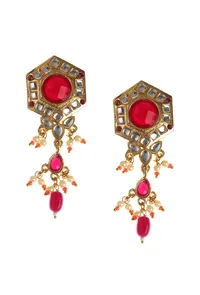 Riwaayat Hexagon Kundan Earrings image 3