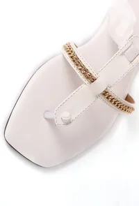 Onyx White Braided Tie Up Flats image 5
