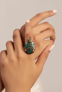 Laq Fashionable Light Weight Multi color Ring image 6