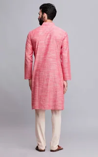 Set of 2: Dusty Pink Cotton Kurta and Pajama image 4