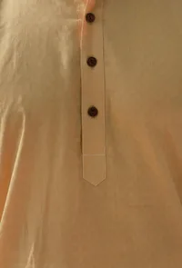 Set Of 2: Pastel Yellow Self Weave Cotton Kurta Pyjama Set image 5