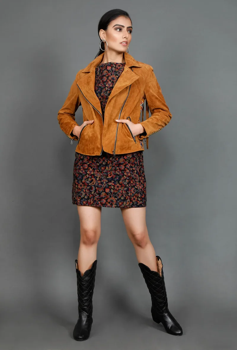Kutch Embroidered Suede Jacket