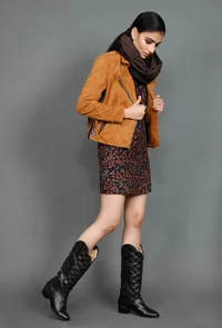 Kutch Embroidered Suede Jacket image 4