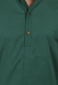 Pine Green Plain Sustainable Cotton Shirt image 5