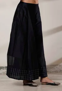 Black Chanderi Kali Palazzo image 2