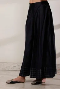 Black Chanderi Kali Palazzo image 3